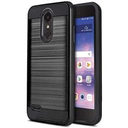 CasemartUSA Phone Case for [LG Rebel 4 LTE (L212VL, L211BL)], [Protech Series][Black] Shockproof Cover Impact Resistant for Rebel 4 LTE (Tracfone, Simple Mobile, Straight Talk, Total Wireless)