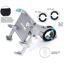 Thick Case Design Bike Motorcycle Phone Mount Handlebar Holder For Any Cell Phones with Thick Case Fit iPhone X XR Xs max 8 8s 7 PLUS Samsung Galaxy S10 S9 S8 Note 10 9 8 Metal Sliver