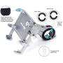 Thick Case Design Bike Motorcycle Phone Mount Handlebar Holder For Any Cell Phones with Thick Case Fit iPhone X XR Xs max 8 8s 7 PLUS Samsung Galaxy S10 S9 S8 Note 10 9 8 Metal Sliver