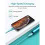 Xcentz iPad Charger 6ft, Apple MFi Certified iPhone Charger Braided Nylon Lightning Cable with Premium Metal Connector Apple Charging Cable for iPhone 11/XS/Max/XR/X/8/7/6S/6 Plus, iPad Mini/Air-Blue