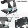 Cell Phone Stand Holder 2020 Aluminum Desktop Cellphone Cradle Dock with Cable Collective, Anti-Slip Base and Convenient Charging Port for iPhone 11 Pro Max, Bedside Table, Office, Desk Accessories