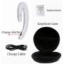 Ear Hook Bluetooth Wireless Headphone,Non Ear Plug Headset with Microphone,Single Ear Noise Cancelling Earphone Painless Wearing with Earbud Case for Android Smartphones,iPhone X 8 7 6 (Silver)