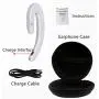 Ear Hook Bluetooth Wireless Headphone,Non Ear Plug Headset with Microphone,Single Ear Noise Cancelling Earphone Painless Wearing with Earbud Case for Android Smartphones,iPhone X 8 7 6 (Silver)