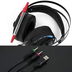 Ps4 PC Gaming RGB Headset with Microphone 2in1 Adapter Cosbary Compatible with Xbox One/Mac/Switches/Laptop Stereo Gaming LED Headphone 40mm Super Bass Driver Over Ear Noise Cancelling mic(Black)