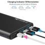 TOZO WB1 Portable Charger 10000mAh Super slim and light Fast Power bank 18W PD+Quick Charge 3.0 High-Speed Charging External Battery Pack with USB C Input/Output for iPhone,iPad,Samsung and more Black