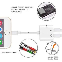 Headphones Adapte for iPhone 11 Headphone Jack Adapter Splitter Aux Cord Dongle Audio Cable Car Charger for iPhone 7/7 Plus/X/XR/XS Max/SE/11/11 Pro Support iOS 13 System