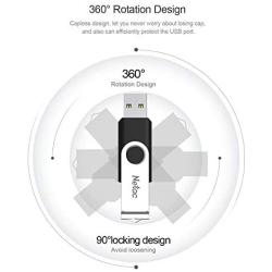 Netac USB Flash Drive 16GB 10Packs - USB 2.0 Thumb Drive Bulk, USB Memory Stick for Computer/Laptop/External Data Storage, USB Stick, Pen Drive, Jump Drive for Photo/Video, Metal Swivel Design - U505