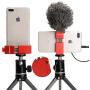 Ulanzi ST-02S Aluminum Phone Tripod Mount w Cold Shoe Mount, Support Vertical and Horizontal, Universal Metal Adjustable Clamp for iPhone Xs Xs Max X 8 7 Plus Samsung Huawei Android Smartphones-Red