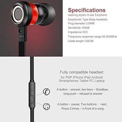 Docooler PTM P5 Wired in-Ear Earphones Stereo Gaming Headset Headphones with in-line Control & Microphone for PSP iPhone iPad Android Smartphones Tablet PC Laptop
