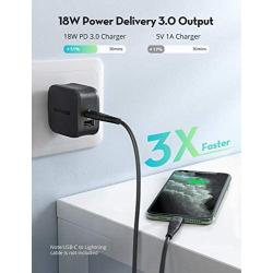 USB C Charger RAVPower 30W 2-Port Fast Charger with 18W Power Delivery 3.0 Wall Charger Foldable Power Adapter PD Charger for iPad Pro Airpods Pro iPhone SE 2020 11 Pro Pixel Galaxy Nintendo Switch