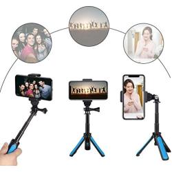 Taisioner Mini Selfie Stick Tripod Kit Two in One for GoPro Action Camera and Cell Phone Accessories