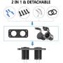 QC 3.0 Cigarette Lighter Outlet Splitter, 12V USB Charger Waterproof Power Socket Adapter DIY Kit with Voltmeter LED Display Dual USB Ports for Rocker Switch Panel on Car Boat Marine RV, etc