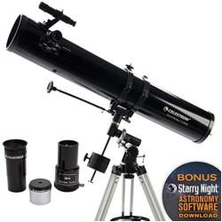 Celestron - PowerSeeker 114EQ Telescope - Manual German Equatorial Telescope for Beginners - Compact and Portable - BONUS Astronomy Software Package - 114mm Aperture