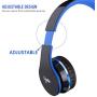 Elecder i40 Headphones with Microphone Foldable Lightweight Adjustable Wired On Ear Headsets with 3.5mm Jack for iPad Cellphones Laptop Computer Smartphones MP3/4 Kindle Airplane School (Black/Blue)