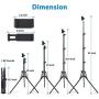 Selfie Stick Tripod, 63" Extendable Tripod Stand with Wireless Remote for iPhone & Android Phone, Camera, Metal Lightweight - Black