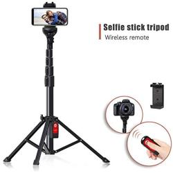 Selfie Stick Tripod, 59" All-in-One Extendable Portable Bluetooth Selfie Sticks Phone Tripods Compatible with iPhone 11 11 pro Xs Max Xr X 8Plus 7, Galaxy S10+ S9 S8 and Digital Cameras, Lightweight