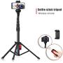 Selfie Stick Tripod, 59" All-in-One Extendable Portable Bluetooth Selfie Sticks Phone Tripods Compatible with iPhone 11 11 pro Xs Max Xr X 8Plus 7, Galaxy S10+ S9 S8 and Digital Cameras, Lightweight