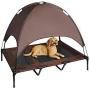 Niubya 48 Inches XLarge Elevated Dog Cot with Canopy, Durable 1680D Oxford Fabric Pet Bed for Indoor and Outdoor Use