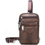 Mens Multi-purpose Waist Bag Fashion Sling Bag Daily Backpack(Brown)