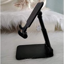 Cell Phone Stand, Adjustable Cell Phone Stand, Fully Foldable Desktop Cell Phone Holder Cradle Dock Holder,Tablet Stand for Smart Phones and Tablets.(Black)