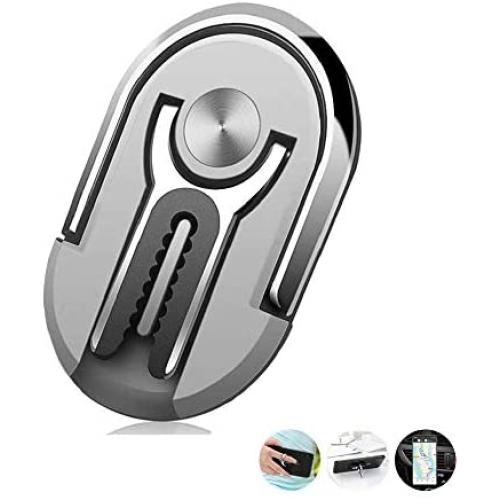 Multipurpose Phone Bracket,YALANLE Phone Ring Holder Finger Kickstand Universal Air Vent Car Phone Mount 3 in 1 Mobile Phone Stand 360 Degree Rotation Multiple-Angle Silver
