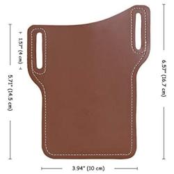 EASYANT PU Leather Cell Phone Holster Universal Case Sheath with Belt Hole Brown