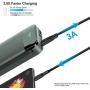 Portable Charger Power Bank 20000mAh Built in Cables Fast Charging 3A Battery Charger with Tri-Input and Four-Output,LCD Display External Battery for Smart Phone, Android, Tablet and More(Green)
