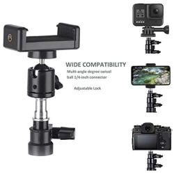 Selfie Stick Tripod, 63" Extendable Tripod Stand with Wireless Remote for iPhone & Android Phone, Camera, Metal Lightweight - Black