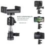 Selfie Stick Tripod, 63" Extendable Tripod Stand with Wireless Remote for iPhone & Android Phone, Camera, Metal Lightweight - Black