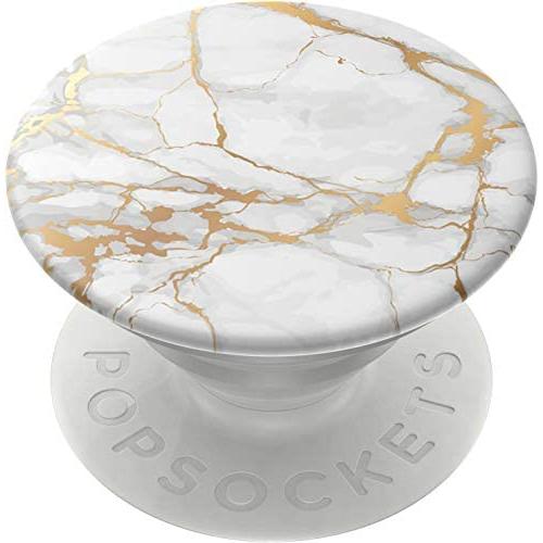 PopSockets: PopGrip with Swappable Top for Phones and Tablets - Gold Lutz Marble