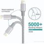 Lightning Cable MFI Certified - Quntis iPhone Charger 3Pack 3ft 6ft 10ft Nylon Braided USB Fast Charging Cord Compatible with iPhone 11 Pro X Xs Max XR 8 7 6 Plus iPad Pro Airpods and More, Gray
