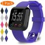 KingAcc Compatible Replacement Bands for Fitbit Versa, Soft Silicone Fitbit Versa Band, Metal Buckle Sport Wristband Strap Women Men Large Small White, Black, Peach, Gray