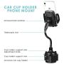 Car Cup Holder Phone Mount, Phone Holder for car 360 Degree Universal Adjustable Car Phone Mount Gooseneck Cup Holder Compatible for iPhone 11/XS Max/8/Plus/Galaxy/Huawei/All Smartphone