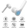 Wireless Earbuds,Coobetter Bluetooth Earphones Noise Canceling Headset V5.0 Stereo Waterproof Headphones Sport Bluetooth Headphones in Ear with Mini Charging Case and Integrated Microphone(White)