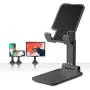 Cell Phone Stand, BoYata Adjustable Desk Phone Stand, Foldable Mobile Phone Holder Compatible with iPhone Xs Max Xr 8 7 6 6S Plus SE 5 5S 5C Charging, Accessories Desk, Other 4-7.9" Smart Phones-Black