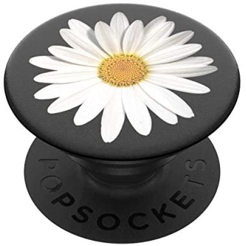 PopSockets: PopGrip with Swappable Top for Phones and Tablets - White Daisy