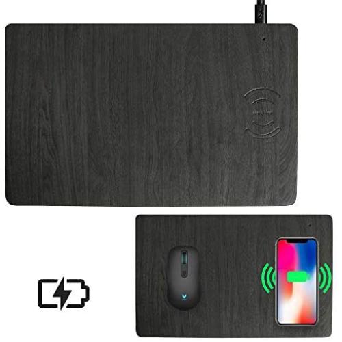 Fast Wireless Charger Mouse Pad Qi Certified Case-Friendly 10W Wireless Charging Mouse Mat for iPhone 11,11 Pro,11 Pro Max,XR,Xs Max,Xs,X,8,8 Plus,Samsung Galaxy S10/S9/S8,Note 10/9/8/（7.5W/10W）