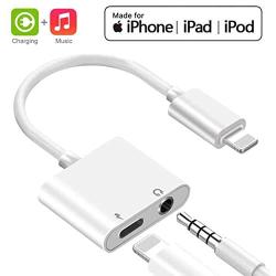 Headphone Adapter for iPhone 11Pro Car Charger AUX Audio 3.5mm Jack Adapter Splitter Earphone Dongle for iPhone7/7p/8/8p/X/XS/Max Adapter Compatible Audio + Charger Supports All New iOS System