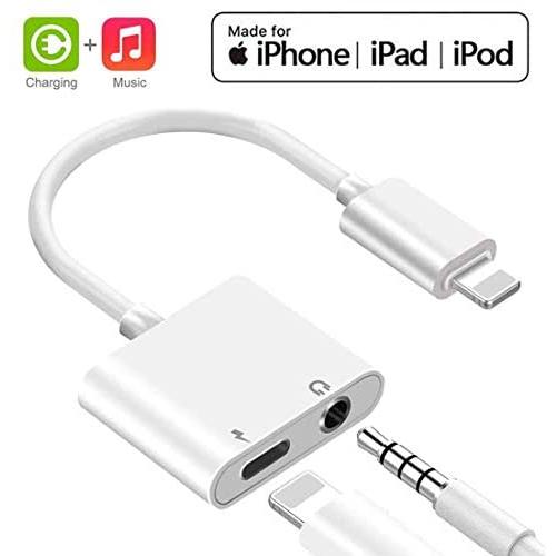 3.5mm Jack Headphone Adapter for iPhone 11Pro Car Charger 3.5 mm AUX Jack Audio Adapter Compatible with iPhone 7/8/8 Plus/X/XS/XS MAX Dongle Accessory Connector Compatible All iOS Systems