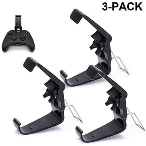 3 Pack Foldable Mobile Phone Holder for Game Controller, Cellphone Clamps Compatible with Microsoft Xbox One S, Xbox One X, SteelSeries Nimbus & XL Bluetooth Wireless Controllers (Black)