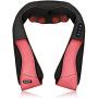 SULIVES Shiatsu Neck and Shoulder Massager with Electric Heat Deep Kneading Massage for Neck Back Shoulders Foot Legs Muscle Pain Relief Gift for Women Man(Red)