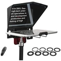 Desview T2 Portable Teleprompter Kit with Remote Control for Smartphone iPad Mini Canon Nikon Sony DSLR Camera for YouTube Interview Video