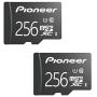 Pioneer 256GB microSD Classic with Adapter - C10, U1, Full HD Memory Card (2 Pack)