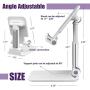 Foldable Cell Phone Stand Holder Adjustable Cell Phone Stand for Desk Compatible with iPhone 10 11 X Xr Xs max All Mini Samsung Galaxy ipad Smartphones Tablets（White）