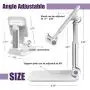 Foldable Cell Phone Stand Holder Adjustable Cell Phone Stand for Desk Compatible with iPhone 10 11 X Xr Xs max All Mini Samsung Galaxy ipad Smartphones Tablets(White) Foldable Cell Phone Stand Holder Adjustable Cell Phone Stand for Desk Compatible with iPhone 10 11 X Xr Xs max All Mini Samsung Galaxy ipad Smartphones Tablets(White)