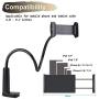 Cellphone & Tablet 2 in 1 Stand Holder Clip with Grip Flexible Long Arm Gooseneck Bracket Mount Clamp Compatible with Pad/iPhone X/8/7/6/6s Plus Samsung S8/S7 Amazon Kindle Fire HD and More- Black