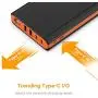 EasyAcc 20000mAh Portable Charger USB C 4 Outputs & 2 Inputs USB C Power Bank with Flashlight External Battery Pack Charger Type C for iPhone iPad Samsung Android - Black and Orange