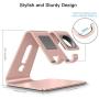 Apple Watch Stand, OMOTON 2 in 1 Universal Desktop Stand Holder for iPhone and Apple Watch Series 5/4/3/2/1 (Both 38mm/40mm/42mm/44mm) (Rose Gold)