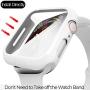 pzoz Compatible Apple Watch Series 5 / Series 4 Case with Screen Protector 44mm Accessories Slim Guard Thin Bumper Full Coverage Matte Hard Cover Defense Edge for Women Men New Gen GPS iWatch (White)