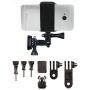 Universal Helmet Mount Kit with Action Mount Adapter for Smartphone, Operable with Any Phone. Includes Parts Shown, with Wrench and Universal Phone Adapter. Compatible with GoPro Cameras.